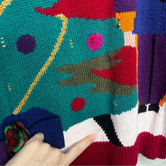 Vintage Nutcracker Christmas Sweater Holiday Red Green Festive Holiday Small - Picture 2 of 9